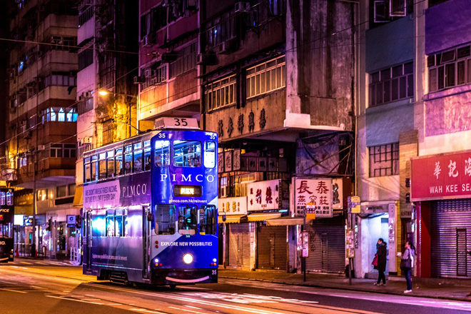 Hongkong hmatkakohteena raitiovaunu
